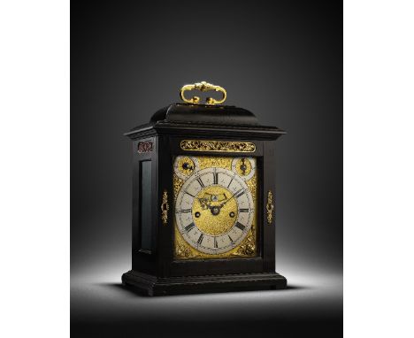 A fine and rare late 17th century gilt metal mounted ebony veneered, quarter repeating table clock.Thomas Tompion, London.  N