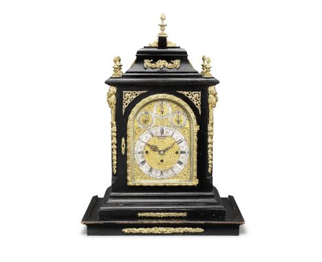An impressive and rare second half of the 19th century quarter chiming ebonised bracket clock with ten-bell movementJ.C.Jenne