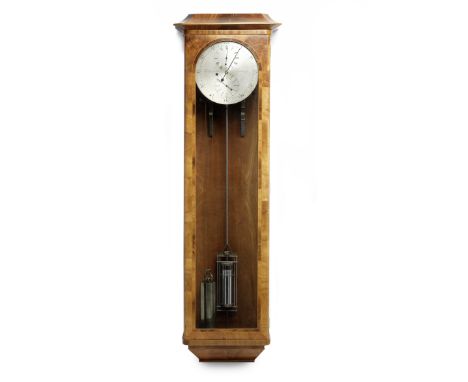 A very fine late 20th century mahogany eight-day wall-mounted regulator with gravity escapementT. Brameld, Edinburgh.  The ca