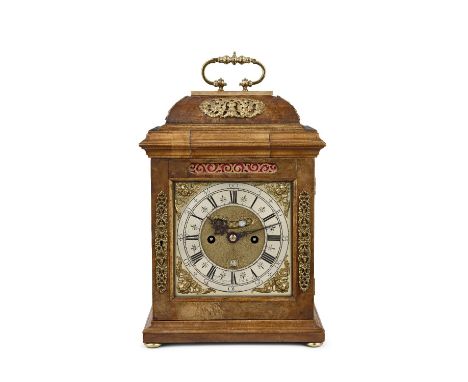 A late 17th century table clock movement in a later bespoke walnut, gilt metal mounted caseMansell Bennett, Charing CrossThe 