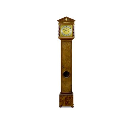 A 17th century and later burr walnut architectural longcase clockRichard Clement, LondonThe bespoke case with rising hood wit