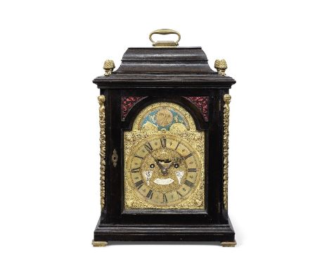 A late 18th century Dutch ebonised Dutch-striking table clock with annual calendar and moonphaseF.Pasteur, LeidenThe shallow 