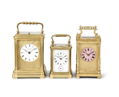 A fine and rare second half of the 19th century French gorge cased repeating carriage clock with Soldano platform, numbered 6