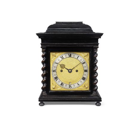 An interesting late 17th century, and later, twin-train quarter-striking ebony table clockJoseph Knibb, LondonThe later trans