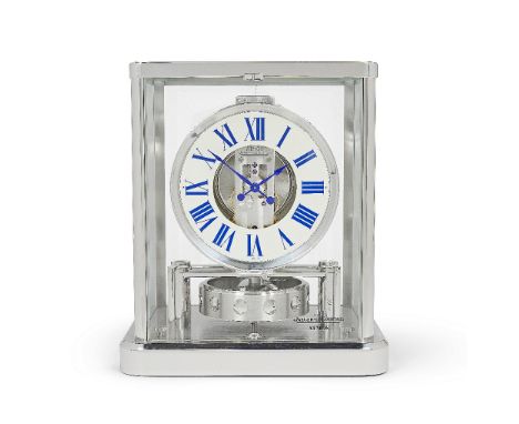 A very fine rhodium-plated 'Atmos Classique' mantel timepiece, purchased 1st July 2013 and never used. In original box, with 