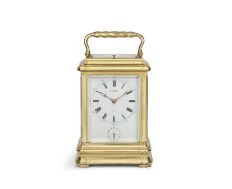 A good and rare late 19th century French giant gorge cased grande sonnerie striking carriage clock by DrocourtDrocourt No. 90