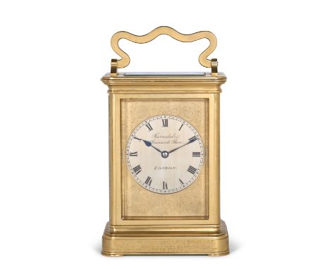 A fine, rare and exceptionally large early 20th century English carriage clock, in the original presentation caseBarnsdale, 1