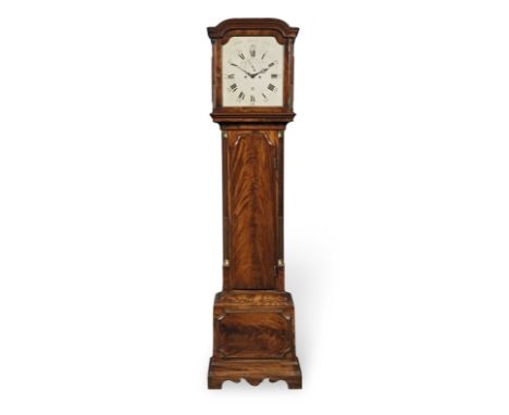 A late 18th century mahogany longcase clock with deadbeat escapementAlexander Cumming, LondonThe shallow arched hood with con