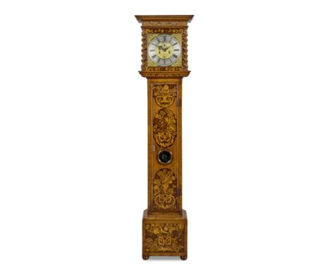 A late 17th century walnut and marquetry inlaid longcase clock with 11 inch dialThomas Bridge, LondonThe case with stepped co