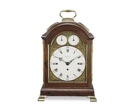 A fine early 19th century brass-bound rosewood triple pad top table clock with enamel dialsVulliamy, London, No 1286. Circa 1