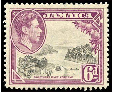1938-52 6d grey and purple 'Priestman's River', variety  Exhaust pipe, pos. 6/1 (SG 128aa), fine large part o.g., cat £350 
