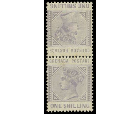 1883 1s pale violet vertical tete-beche pair (SG 36a), very light overall gum toning, large part o.g., scarce, cat £2,000