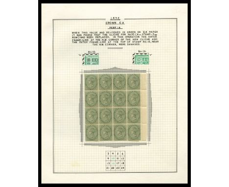 1880 ½d stone (SG 19) lower left corner block of twelve showing plate number '1', one stamp hinged the others u/m,  and 1883-