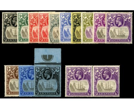 1924-33 Small range incl one of each value ½d to 3s (2d used),  also a number of varieties comprising Broken mainmast 5d, 8d 