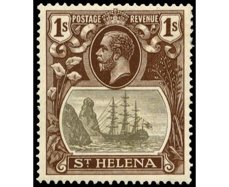1922-37 Watermark multi script 'CA' 1s  grey and brown, variety Broken mainmast, pos. 2/1 (SG 106a), light overall gum toning