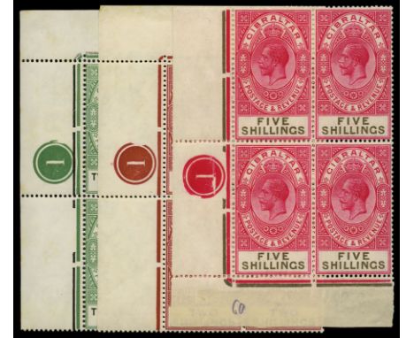 Range of 31 KGV in multiples or positional pieces incl 1912-24 6d (2)and 1s, 1921-37 ½d (3) and 1½d (2) and 1925-32 1s to 5s 
