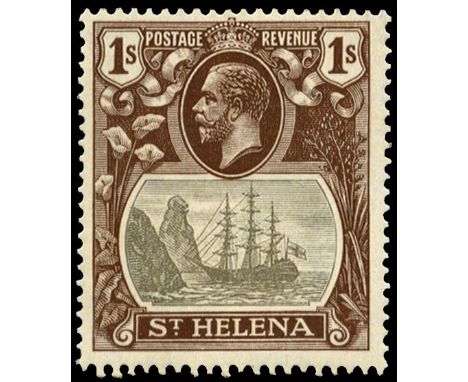 1922-37 Watermark multi script 'CA' 1s  grey and brown, variety Cleft rock, pos. 5/1 (SG 106c), centred to upper left, light 