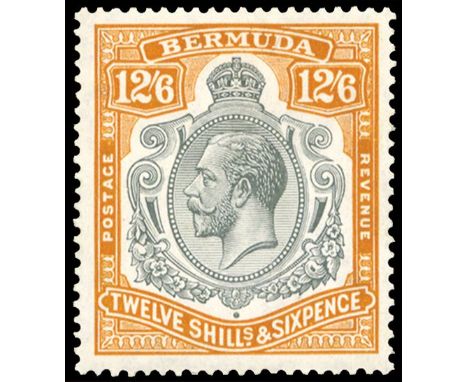 1924-32 'Keyplate' 126d grey and orange variety Breaks in  scrolls at right, pos. 1/3 (SG 93h), light overall gum toning, lar
