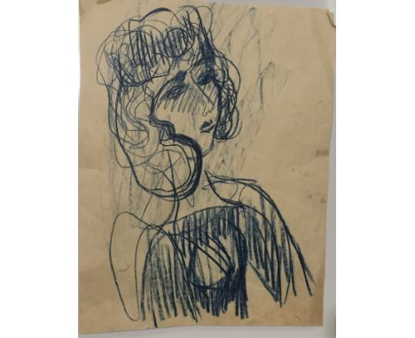 Miroslav Tichý (1926 - 2011) Untitled sketch and study, probably circa 1960s. Pastel on paper with pencil sketches verso. 26 