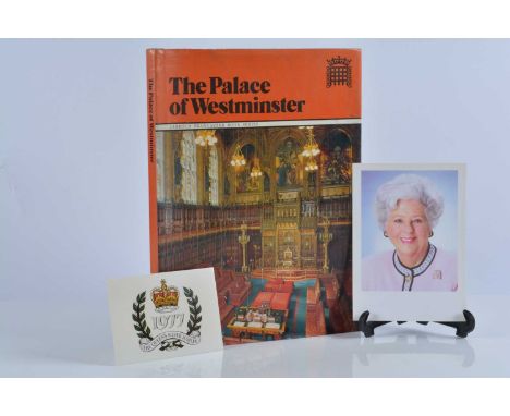 The Palace of Westminster 1977 hardback guidebook, with signed front page from Members of UK Branch C.P.A Executive Committee