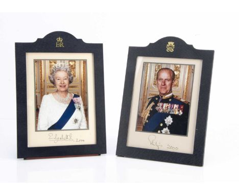 Queen Elizabeth II &amp; Prince Philip, a pair of signed Bust photographs of Queen Elizabeth II and Prince Philip, Elizabeth 