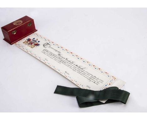 Worshipful Company of Grocers, a certificate in recognition of Betty Boothroyd's Long and Distinguished Service to Parliament