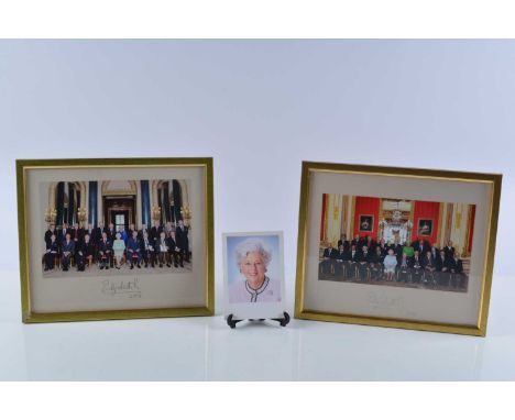 Members of the Order of Merit, two signed photographs of the Members attending the Order of Merit Lunch held by Queen Elizabe
