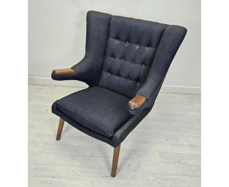 A Papa Bear style armchair model AB19 after a 1951 design by Hans Wegner. H.100 W.90 D.78cm. 