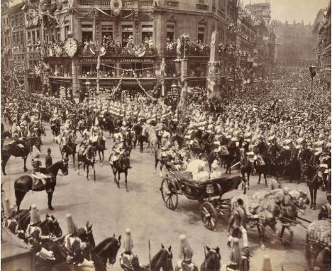 *Queen Victoria. A collection of 20 gelatin silver print photographs for the Jubilee Procession of 1897 passing Ludgate Circu