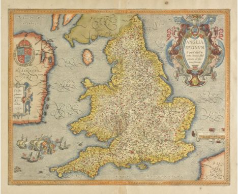 England & Wales. Ortelius (Abraham), Anglia Regnum si quod aliud in toto Oceano ditissimum et florentissimum, published Antwe