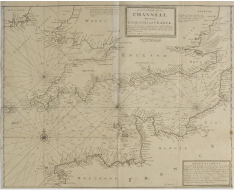 English Channel. Moll (Herman), A New Chart of the Channell between England and France shewing the Sands and Depth of water w