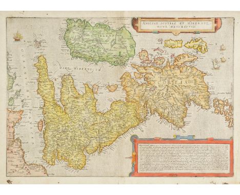 British Isles. De Jode (Gerard), Angliae Scotiae et Hibernie nova Descriptio, [1593], engraved map orientated to the west, co