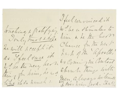 *Elgar (Caroline Alice, Lady, 1848-1920).  Two autograph letters signed, 'C. Alice Elgar', Plas Gwyn, 31 October 1905 & 58 Ne