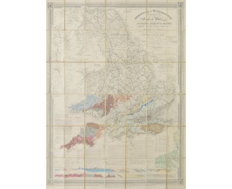 England & Wales. Knipe (J.A.), Geological & Mineralogical Map of England & Wales, with Parts of Scotland, Ireland & France, s