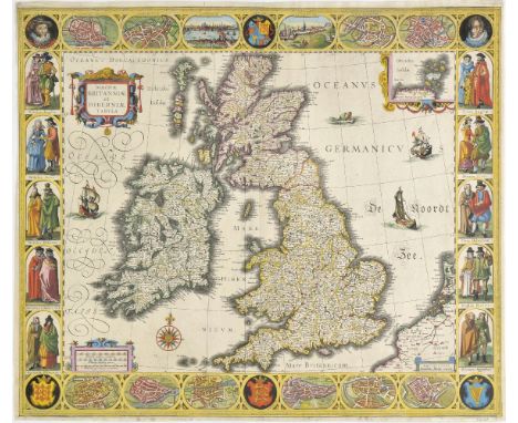 British Isles. Blaeu (Willem J.), Magnae Britanniae et Hiberniae tabula, published Amsterdam, circa 1630, hand coloured carte