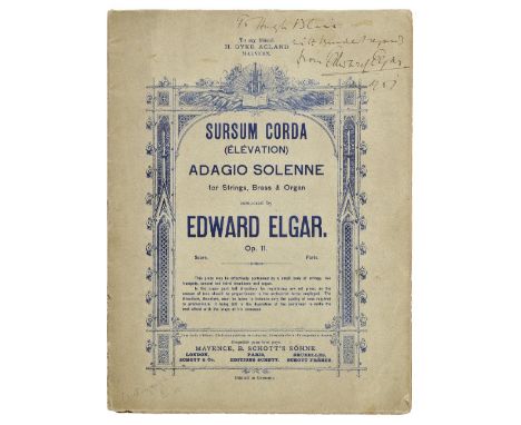 Elgar (Edward, 1857-1934). Sursum Corda (Elevation), Adagio Solenne for Strings, Brass & Organ, Composed by Edward Elgar, Op.