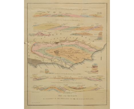 Mantell (Gideon Algernon). The Geology of the South-East of England, 1st edition, 1833, lithographed frontispiece, five litho