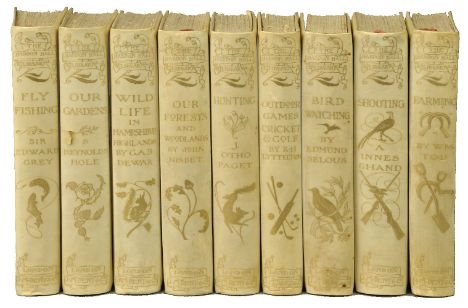 Haddon Hall Library. Complete set of all 9 volumes, J.M. Dent, 1899-1903,  frontispiece to each, colour and monochrome plates