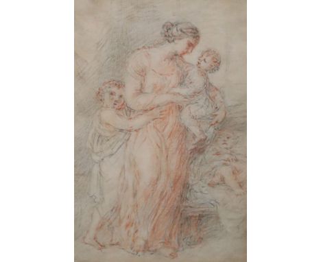 Attributed to Giovanni Battista Cipriani (1727-1785)pencil and sepia chalkA mother and her children8 x 5.5in.CONDITION: Paper