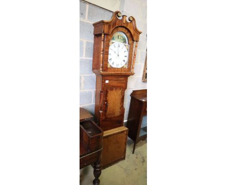 An early Victorian oak and mahogany thirty hour longcase clock, marked H. Carter, Ripon, height 226cm