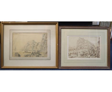 Antonio Senape (1788-1850)two ink on paper drawingsCastello di Provida and Castello di Padua?both inscribed7.25 x 10.5in. and
