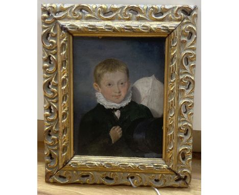 E. Bird (1772-1819) , oil on panel, Portrait of H. Richetts Jnr, inscribed verso, 15 x 11.5cm