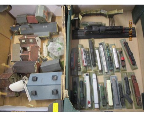 A quantity of M Gauge static models of trains and model railway buildingsLocation: RAF 