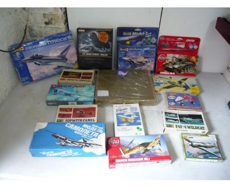 Model airplane kits to include Airfix Revell, Riko and others (15)Location: G 