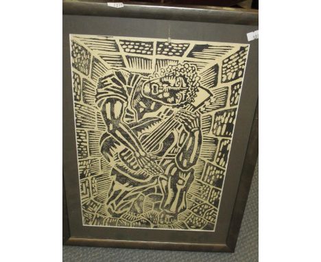 Jim Novak, contemporary artist, Limited Edition wood block print, numbered 3/50 