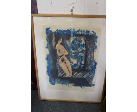 Percy L "Figure I" large limited edition colour print, framed and glazed.