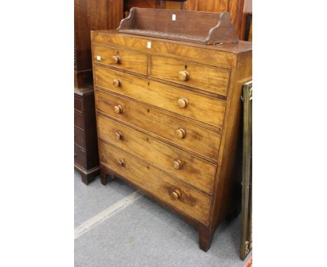 A 19th century mahogany straight front chest of two short and four graduated long drawers on bracket feet.