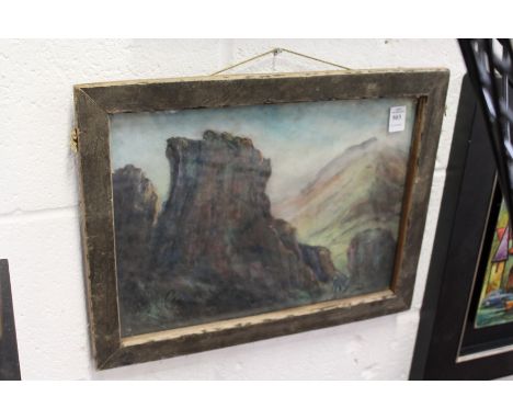 G R Wright "Mountains in Shadow" pastel.