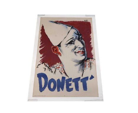 A 1930s French 'Donett' circus performer advertising poster, by Bois, offset colour lithograph, illustrating a clown in a poi