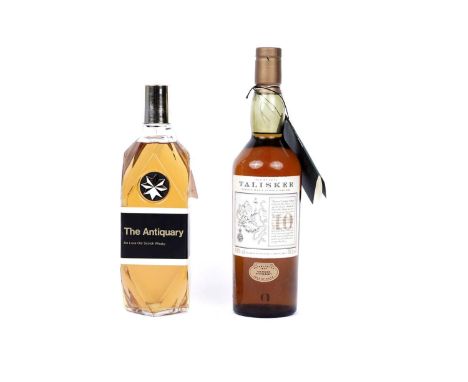 A bottle of Talisker Isle of Skye Single Malt Scotch Whisky, 10 years old, 70cl, 45.8%; together with a bottle of The Antiqua